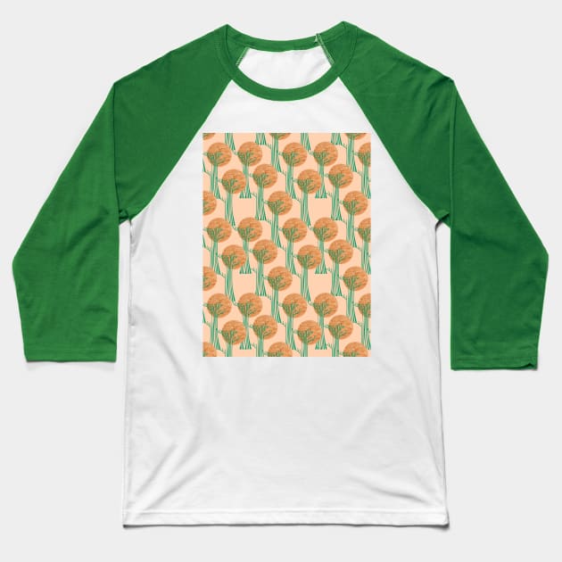 New Beginnings - Bronze & Green Pattern Baseball T-Shirt by SilverPegasus